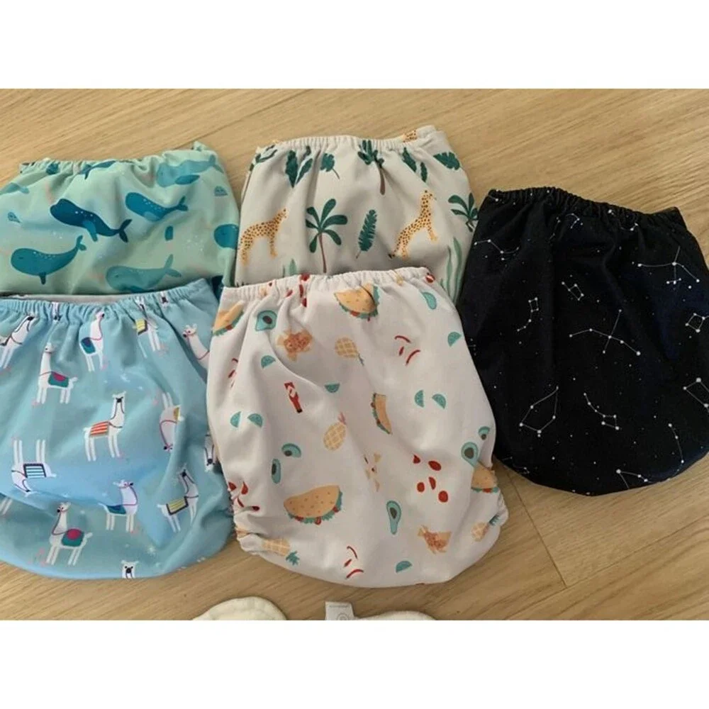 set cloth diapers LA PETITE OURSE 5 covers + 10 inners + 4 boosters